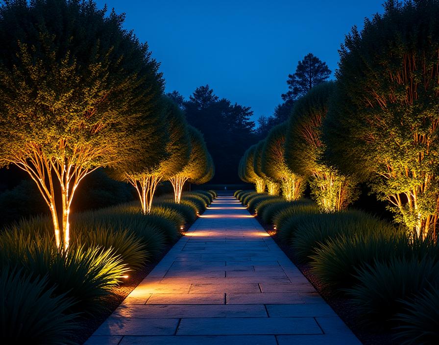 Iluminación LED para jardines y paisajismo nocturno