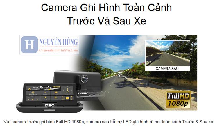 VietMap D20 Camera Hành Trình [Trước Sau Dẫn Đường 4G-Wifi]