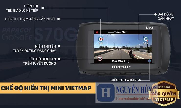 VietMap Papago Gosafe S70G Camera Hành Trình Chính hãng [Cảnh Báo Giao Thông]